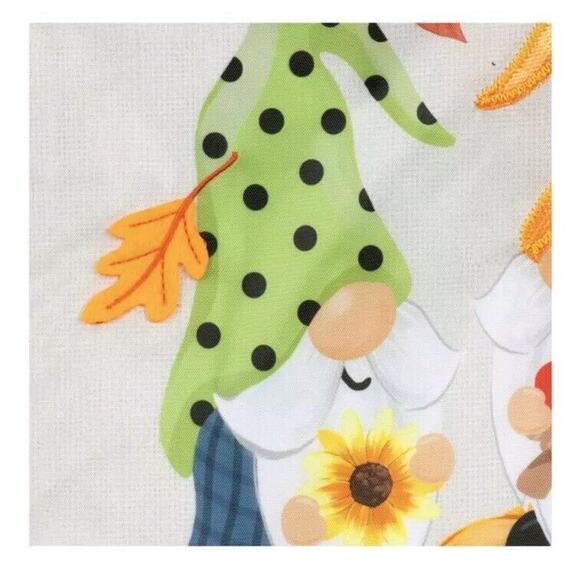 4/$20 Meadow Creek Embroidered Yard Flag Welcome Gnome Embroidery 12x18" New - Picture 3 of 9